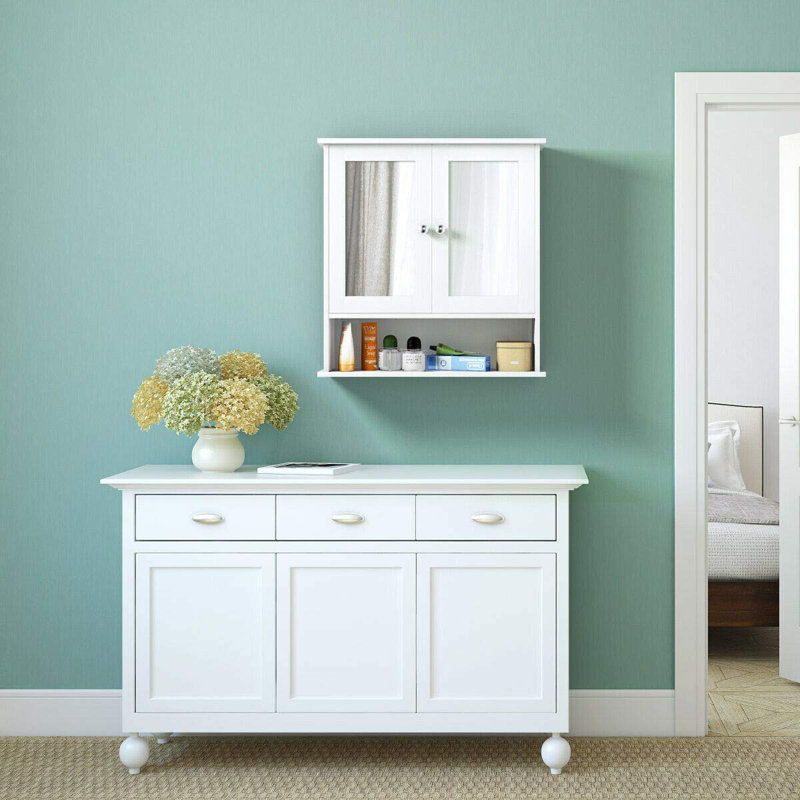 Rangement pour salle de bain Leshanti, Blanc