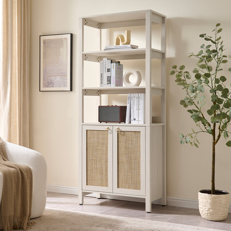 Cierrah 68.5" H Manufactured Wood Bookcase with Adjustable Shelves, White
