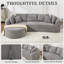 109 Inch Cloud Sectional Couch, Boneless Sofa For Living Room, Corduroy Modular Couch With L Shape Chaise, Modern Compressed Sofa In A Box, Memory Foam Filling (LIGHT GREY)-717240775