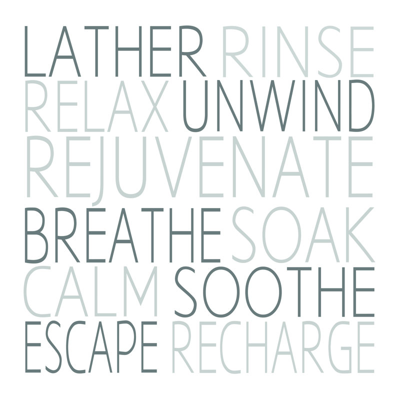 Spa Words - Wrapped Canvas Print, 76cm H x 76cm W x 3.8cm D