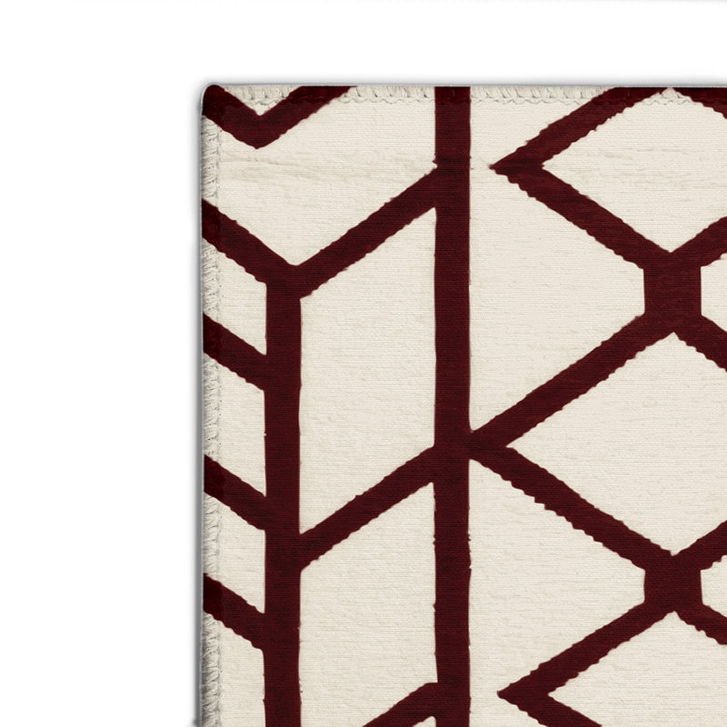 Trellis Beige Indoor and Outdoor Area Rug, Rectangle 4' x 6'