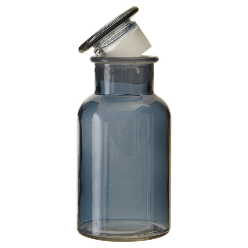 Small Reagent Bottle, 15cm H x 7cm W x 7cm D, Grey