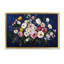 Fleurs vibrantes sur un cadre flottant bleu foncé, design par Petal Prints Design-315179347-315179346