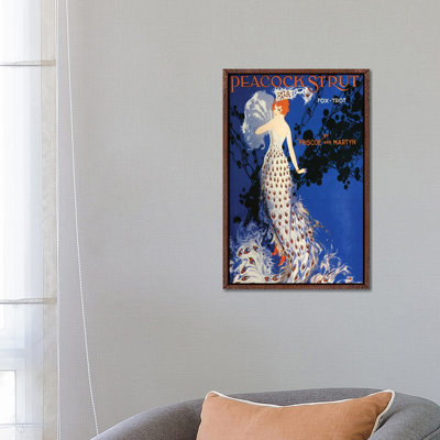 1917 Peacock Strut Sheet Music Cover 1 Piece Wall Art on Canvas