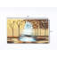 Magnifique décoration murale en toile jaune moutarde de 47 po x 27 po, peinte à la main pour l'automne, 27 po