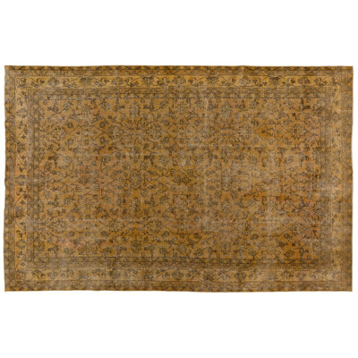 Tapis turc contemporain noué à la main 7,5 x 10,5 pi de couleur orange brûlé