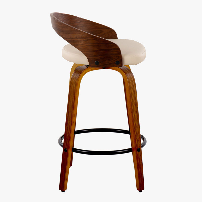 Tabouret de comptoir contemporain, Beige, Brun / Noir