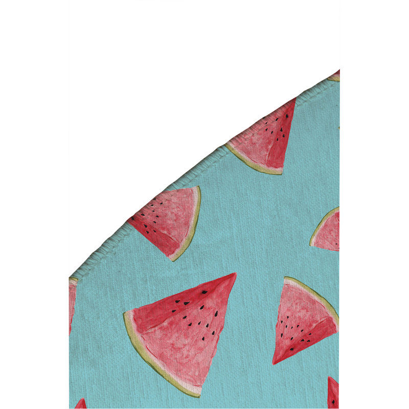 Tapis d'extérieur Summer Melon, Rond 5 pi