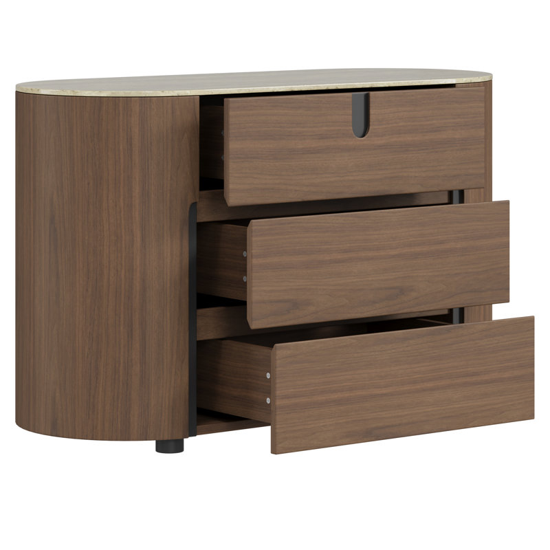 Commode moderne 47 po avec plateau en pierre frittée