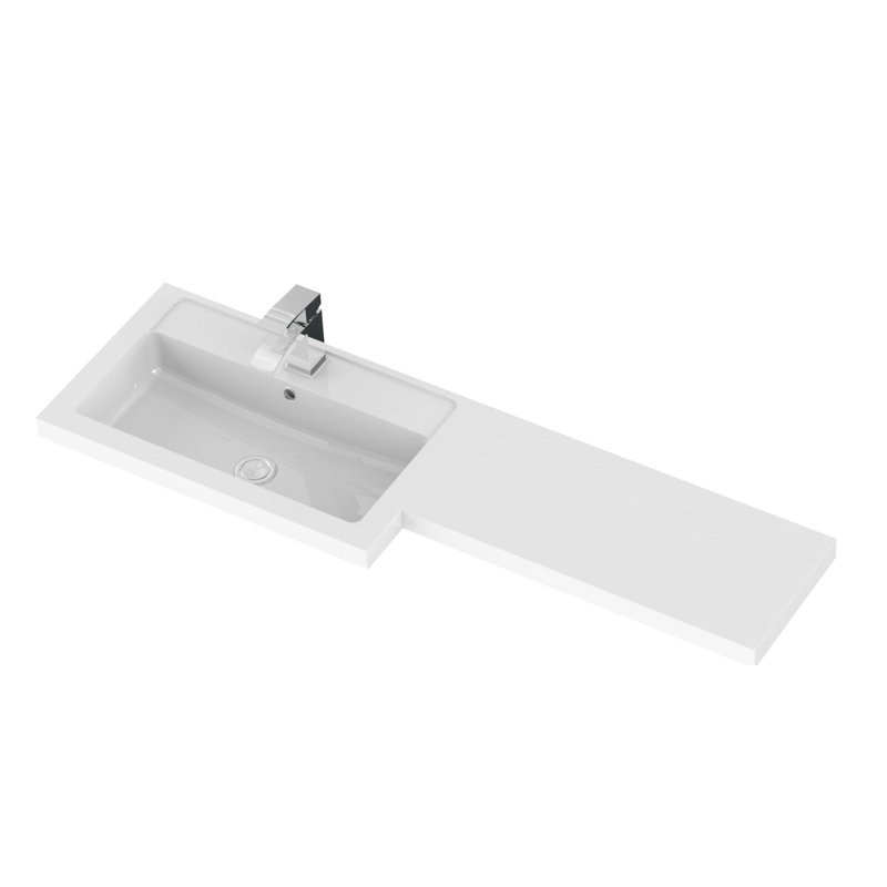 Fusion Fitted Furniture - Avola 3 Piece Toilet & Basin Unit, Left-Handed, Gloss Grey