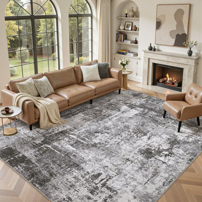 Modern Abstract Area Rug Non Slip Machine Washable Rugs Soft Low Pile Ultra Thin Floor Mat for Living Room, Bedroom