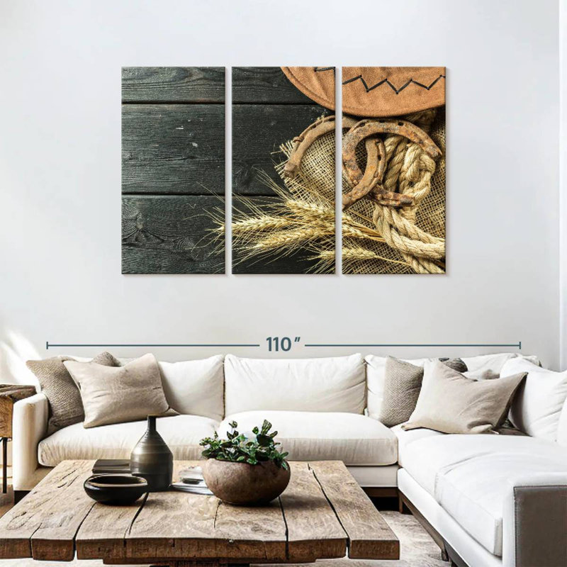 Lelar Cowboy Hat And Horseshoe, 48" H x 74" W