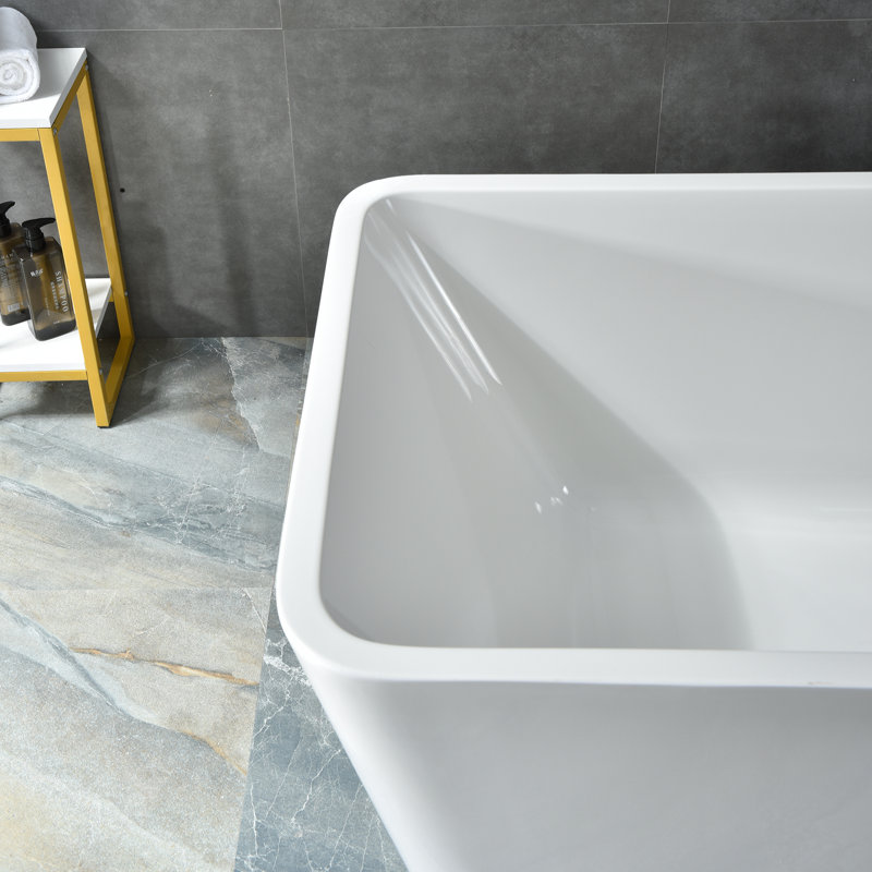 Baignoire de trempage autoportante en acrylique L 59,1 po x l 29,5 po