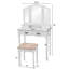 Ensemble coiffeuse avec tabouret et miroir Django-30960292