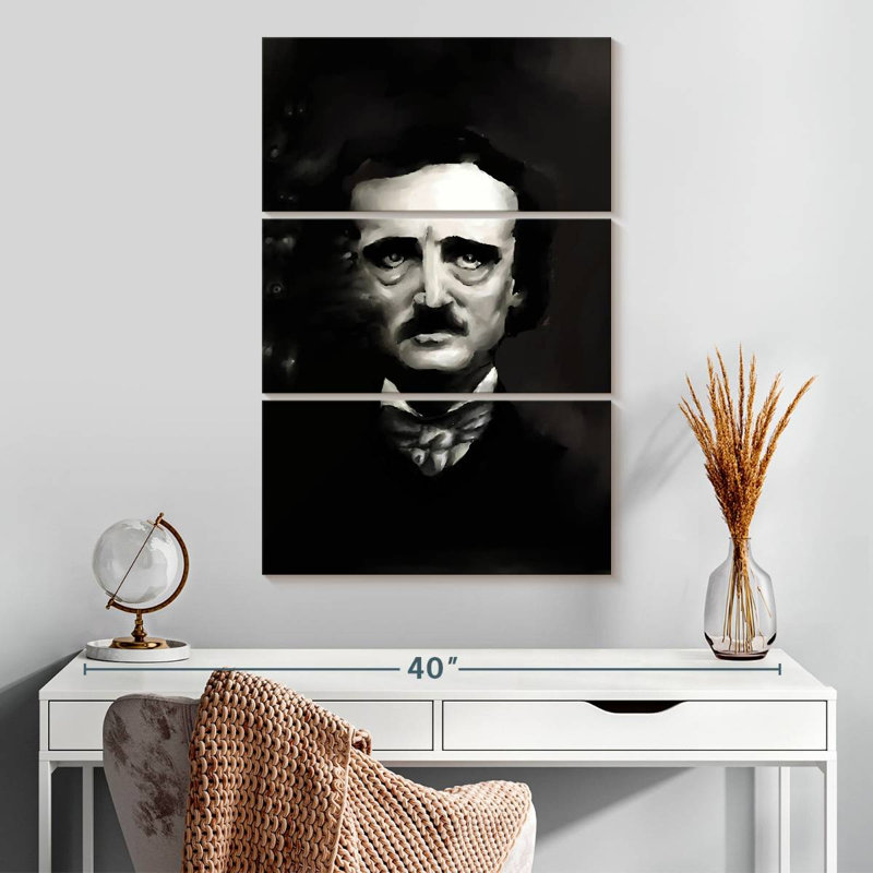 Keiraleigh, Edgar Allan Poe, portrait sombre, H 32 po x l 20 po