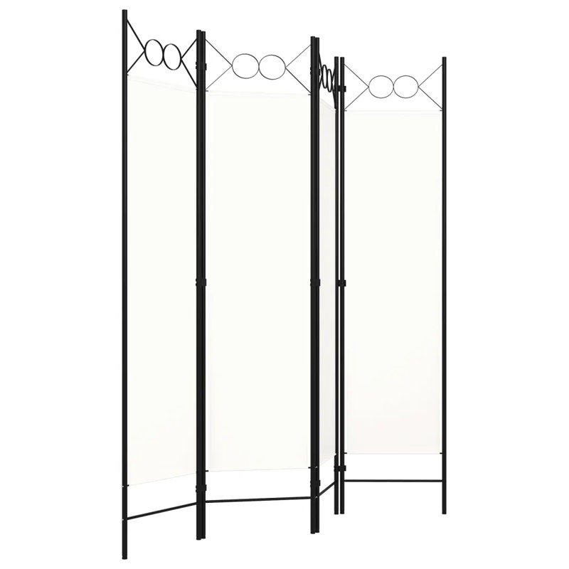 Tati 457.2cm H Folding Room Divider, 4, White
