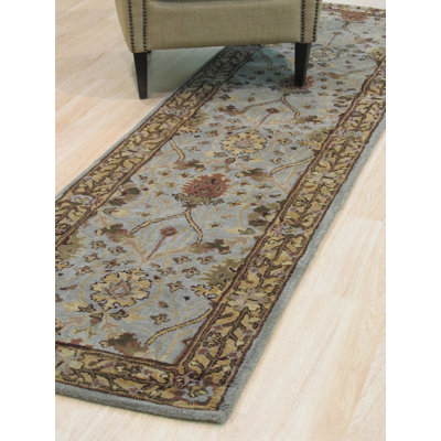 Brinkerhoff Oriental Tufted Wool Blue Traditional Hand-Tufted Area Rug