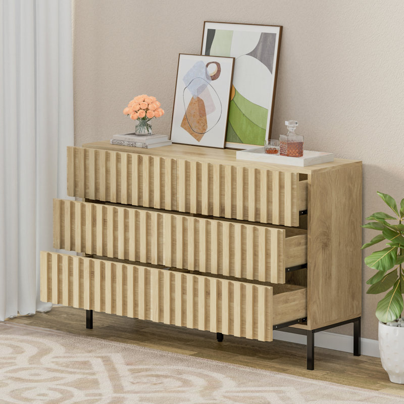 Sevyn Endress 6 Drawer 47.24" W Double Dresser, Ivory