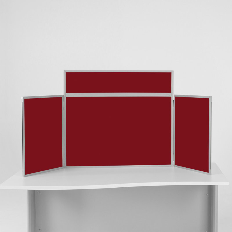 Free-Standing Reversible Bulletin Board 80cm H x 180cm W, Burgundy