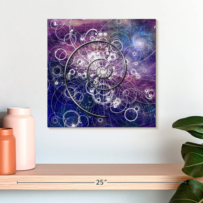 Cosmic Spiral Abstract, 16" H x 16" W