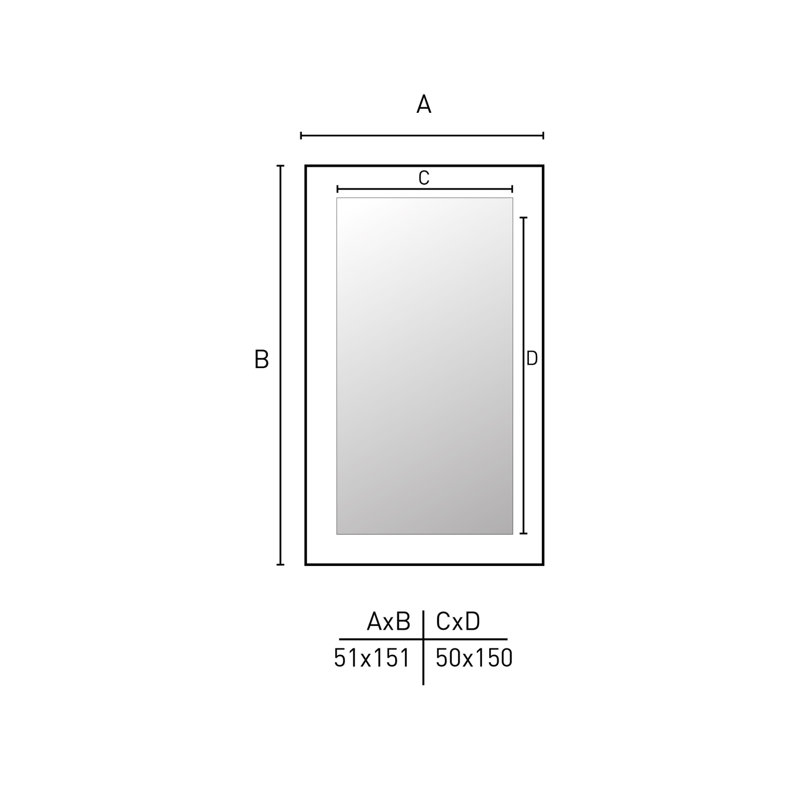 nielsen Home Star Aluminium Wall Mounted Mirror, Silver, 150cm H x 50cm W