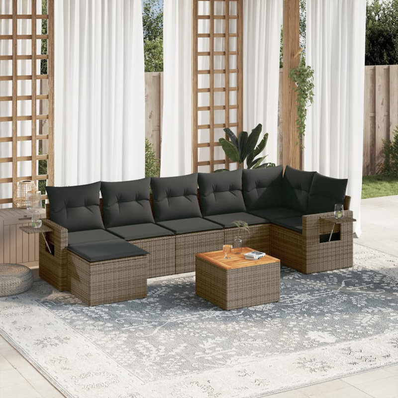 Ensemble de canapé de jardin Vidaxl gris