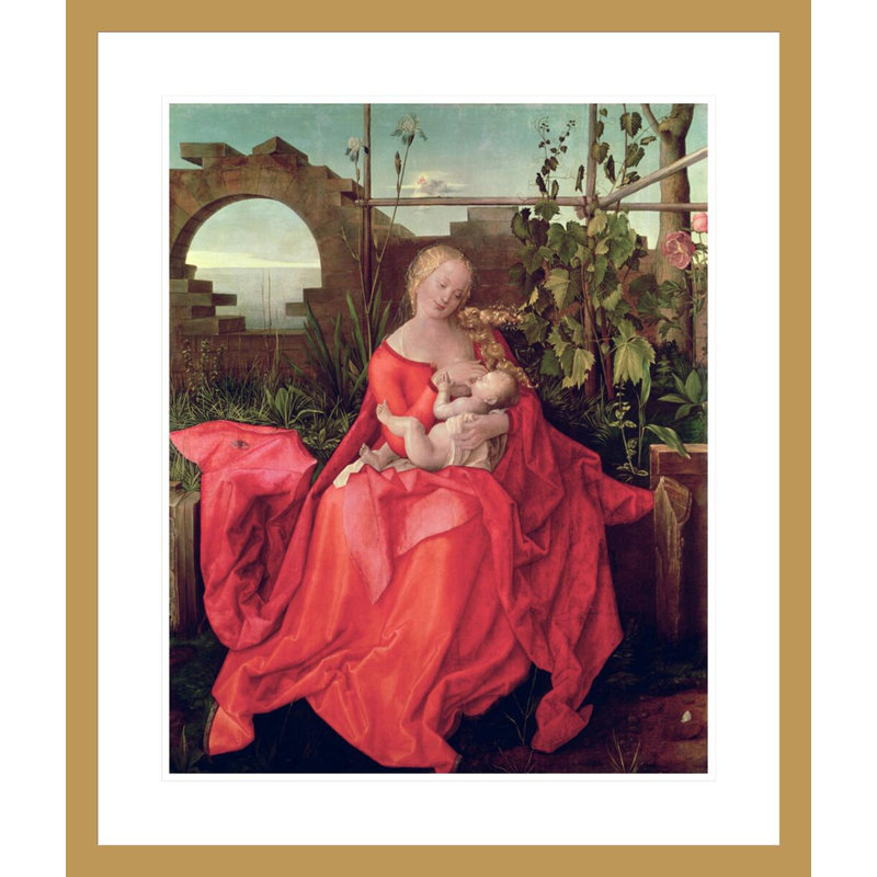 Vierge à l'enfant «Madonna with the Iris» par Albrecht Dürer, impression giclée encadrée, H 27,65 po x l 23,5 po