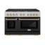 ZLINE Autograph DuraSnow® 48 in. Gas Range w/ Black Matte Doors and Bronze Accents-551220325