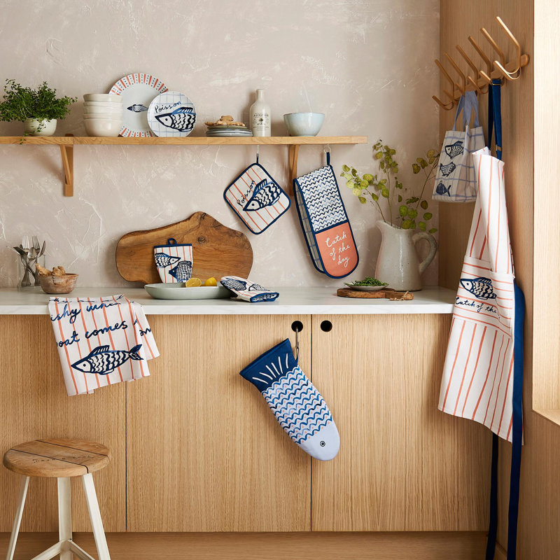Catch Of The Day Paper Printed MDF Striped Placemat