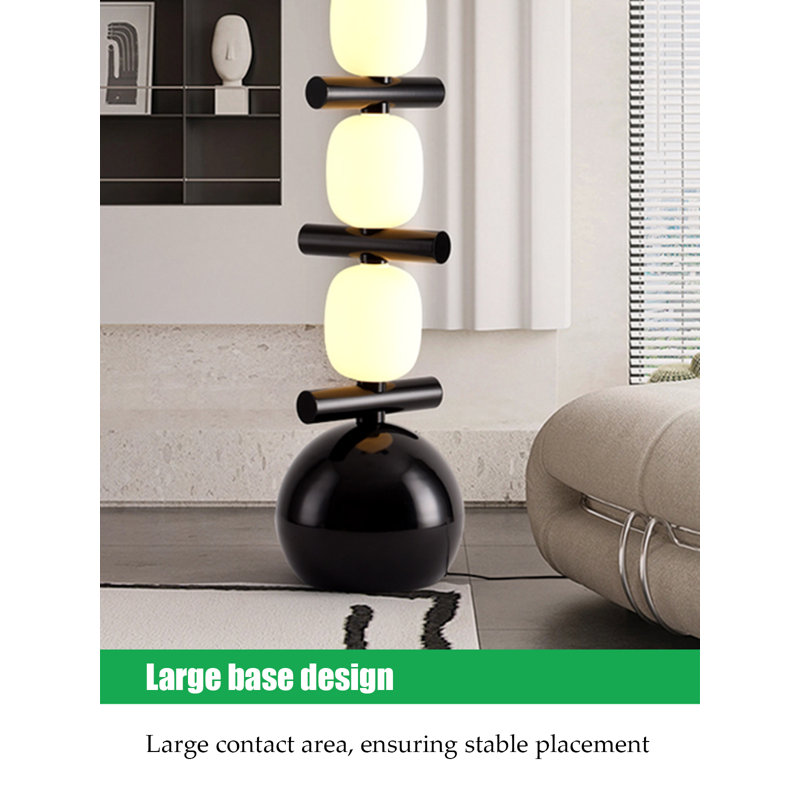 Modern Minimalist Iron and PE Floor Lamp, Black