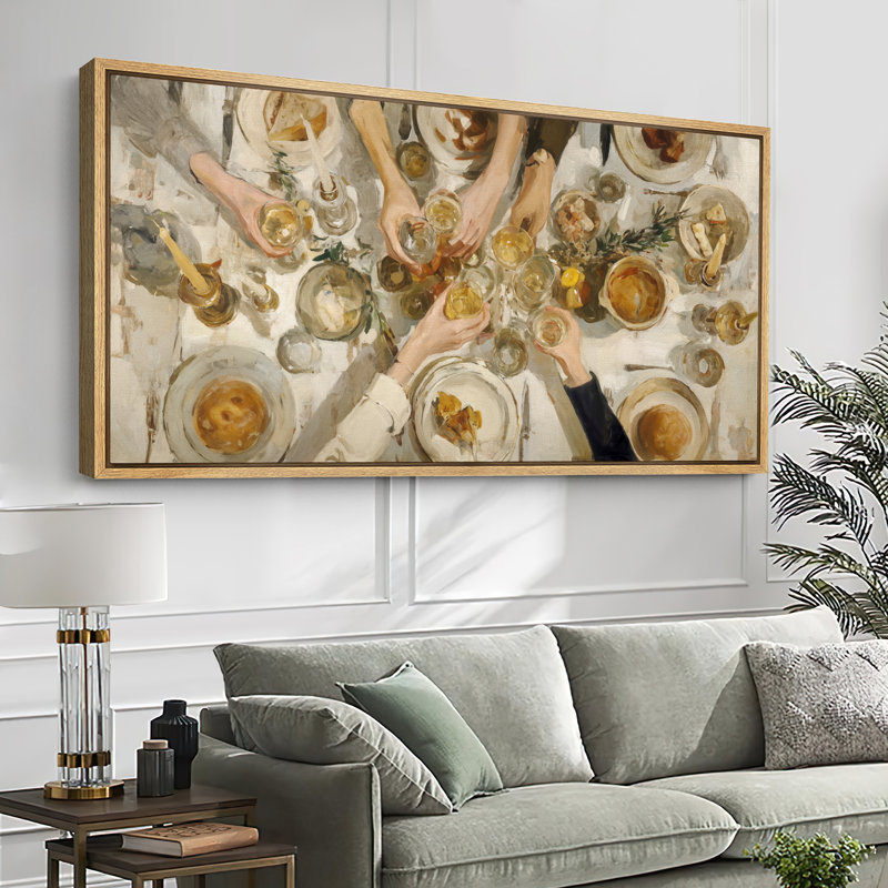 «Warm Toned Feast Celebration», très grande image, impression sur toile encadrée, Naturel, H 30 po x l 60 po