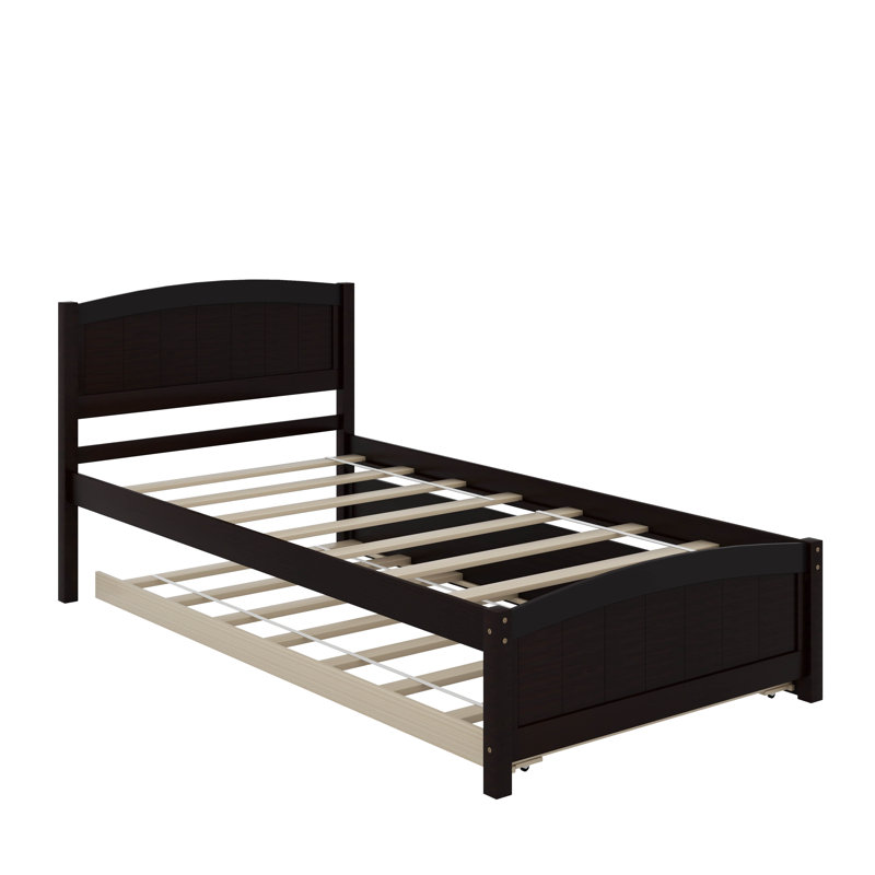 Lit plateforme simple avec lit gigogne, Espresso