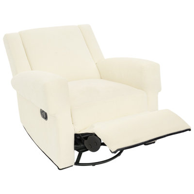 Manual Recliner Nursery Recliner Chair Swivel Rocker Recliner Sofa for Living Room, Bedroom Home Theaters and Nursery, White