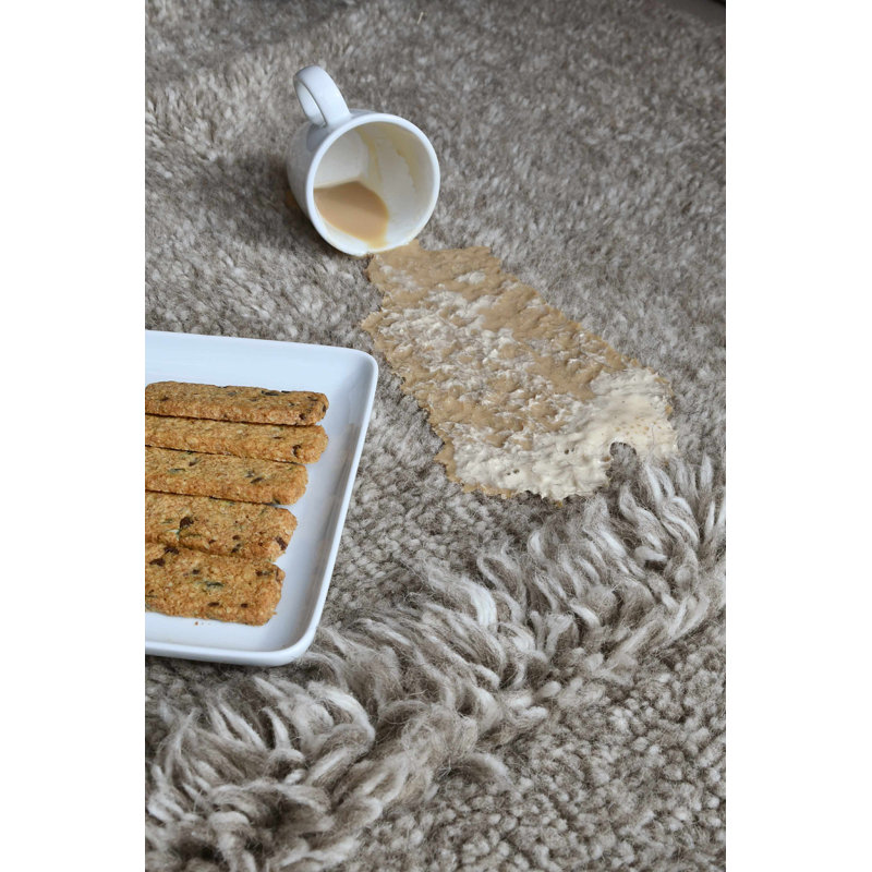 Sheep Of The World Hand Tufted Wool Area Rug in Sheep Brown, Rectangle 2'7" x 4'7"