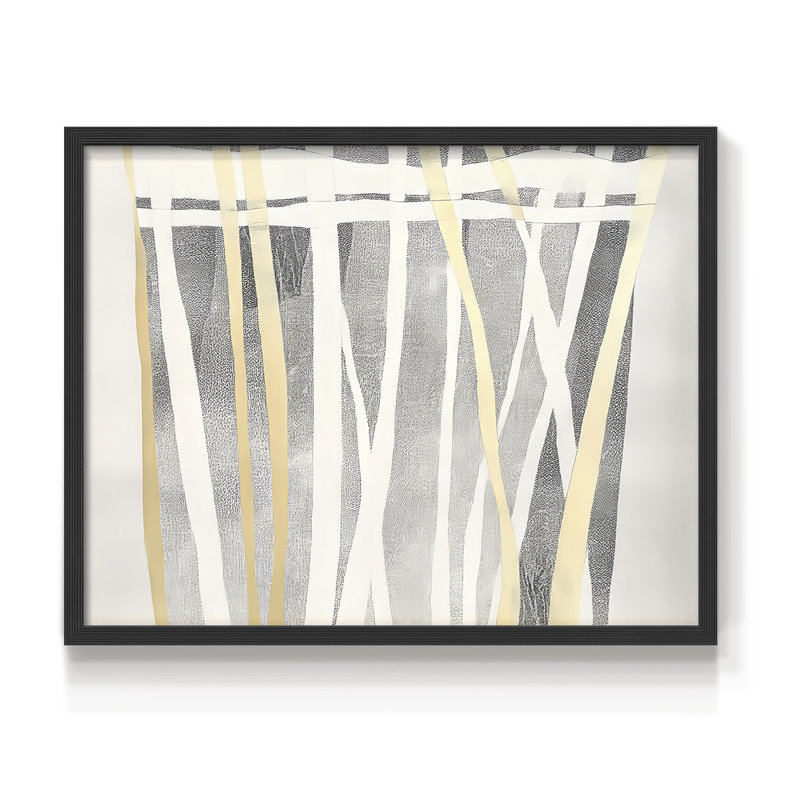 Abstrait, série Lxxvi, reproduction encadrée, H 11 po x l 14 po, Noir, noir, noir, noir