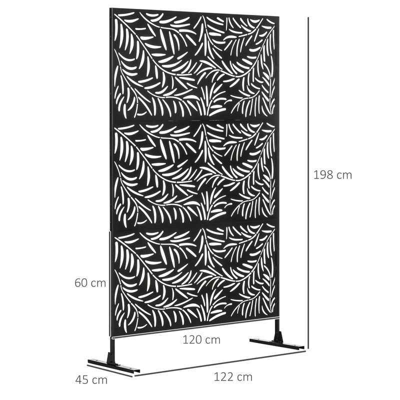 Cnythia 6.5FT Decorative Garden Privacy Screen, Willow Branch Style, Black