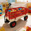 Chariot de chariot en bois avec poignée pliante, chariot utilitaire tout-terrain robuste pour l'extérieur, le jardin, le camping et la plage - chariot utilitaire à tirer classique-128387298