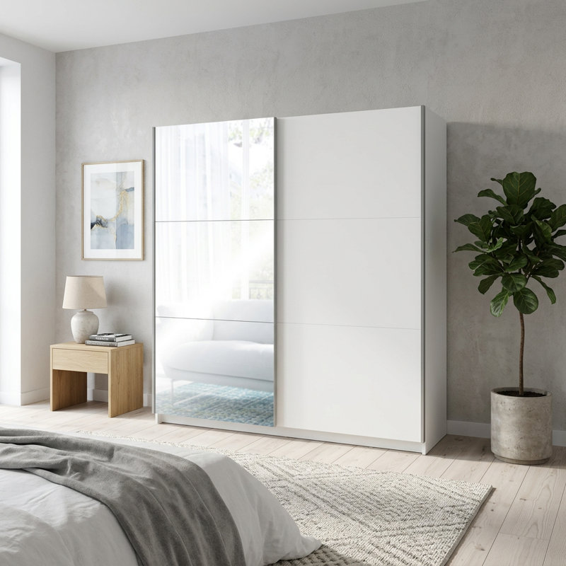 Laminate Wardrobe, White, 525.78cm H x 509.52cm W x 140.46cm D