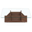 Table basse à plateau en verre trempé multi-rangements