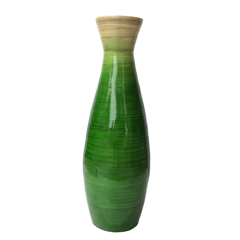 Vase de plancher en bois, Vert, Petit