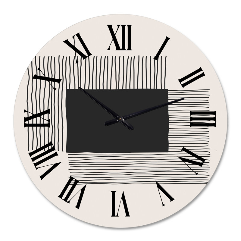 Minimal Geometric Lines and Squares VI - Horloge murale moderne, Grand