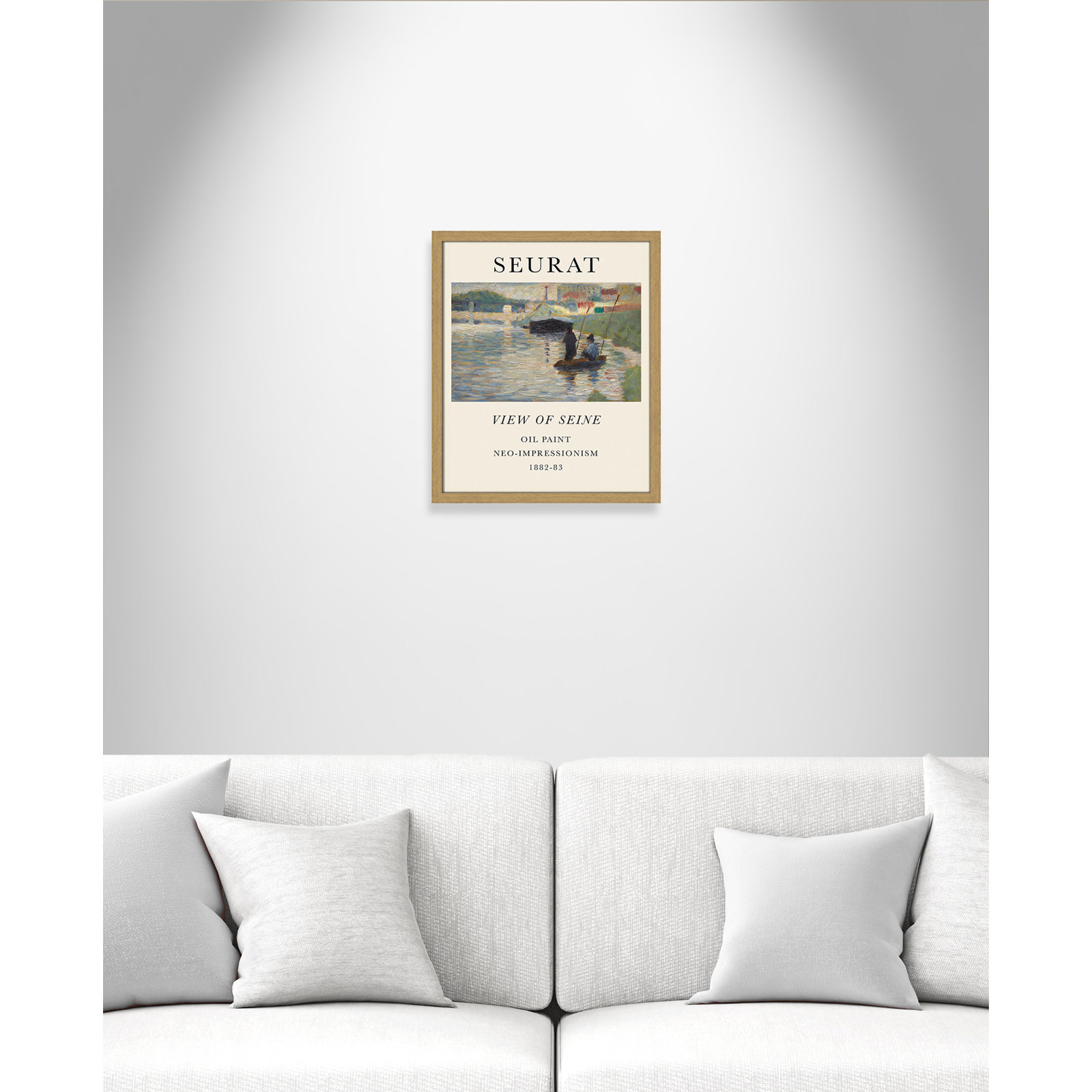 View Of Seine by Georges Seurat, No, Natural Single Picture Frame, 19" H x 16" W x 0.75" D