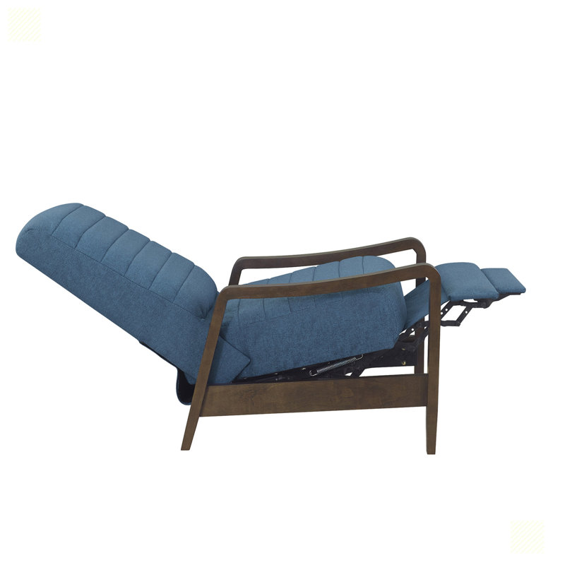 Push Back Recliner With Wooden Arms