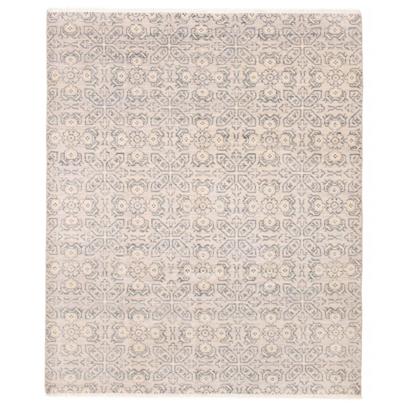 Tapis unique gris clair 8 pi x 9 pi 9 po Akeisha