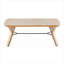 Banc en bois massif de style Mid-Century moderne, siège d'appoint multi-usages pour le vestibule, ton de bois naturel, capacité de 2 personnes