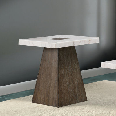 Ayleah Square Marble End Table