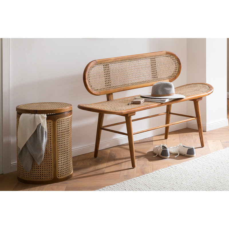 Alvana Rattan Bench, 81cm H x 141cm W x 50cm D