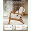 Chaise d'appoint Mid-Century moderne en lin - Coussin 5,7 po