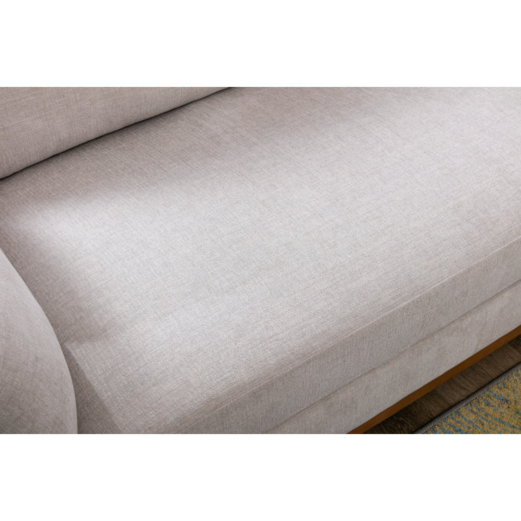 Bridgeview 109.8" Wide Chenille Fabric Cushion Back Upholstered L-Shaped Sectional Solid Wood Frame