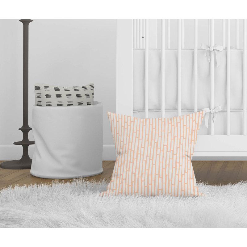Cultural Rows Peach Throw Pillow, 16"H x 16"W
